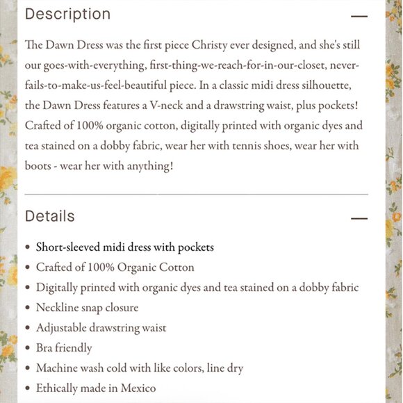 Christy Dawn Dress in Sun Spray sz Petite Small PS - Picture 4 of 10